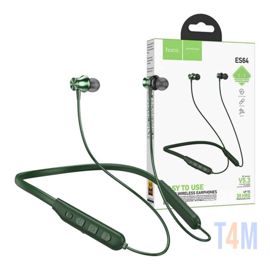 Auscultadores Neckband Bluetooth Hoco E64 Easy Sound Verde Escuro